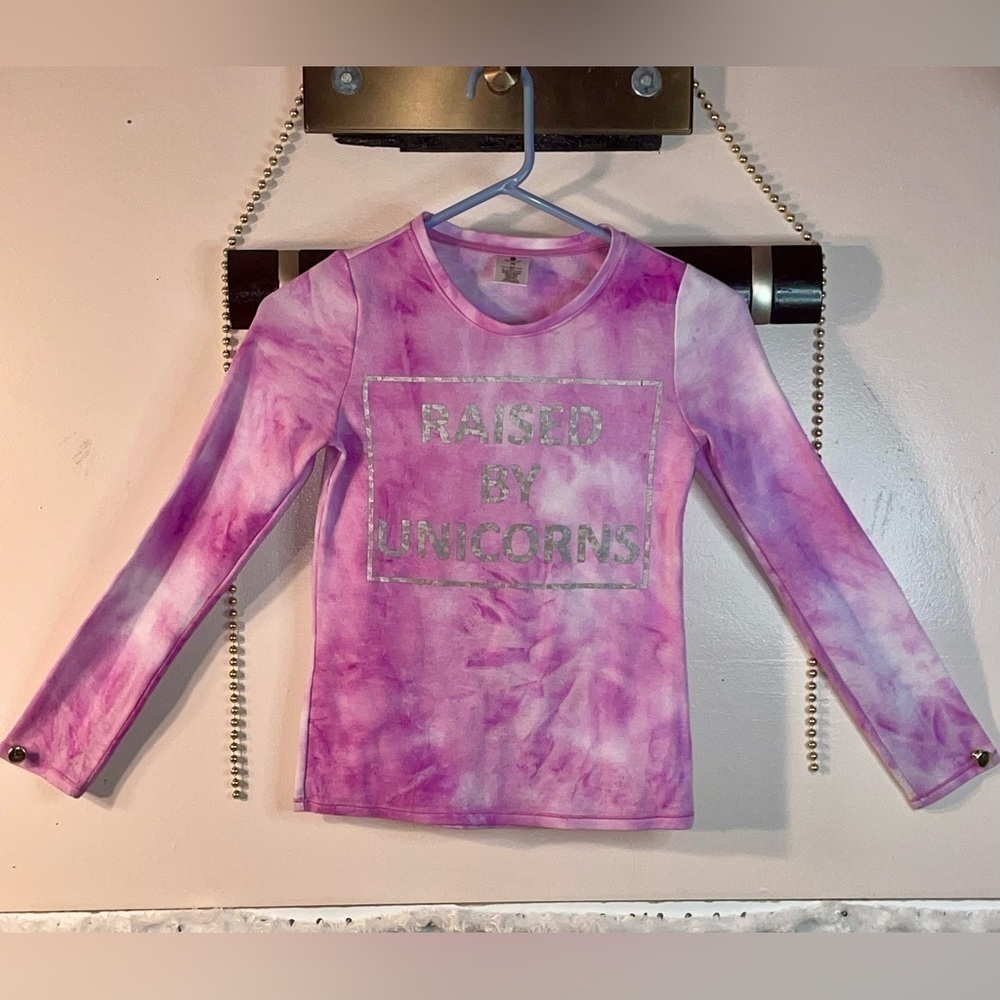 NWOT Active Life “Raised By Unicorns”  Girls Activewear Size 7/8 Pink Mu…